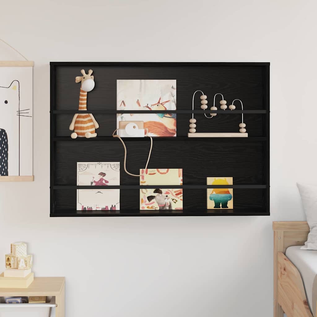 VidaXL Tijdschrift Rek Zwart Eiken 100 x 12 x 70 cm Bewerkt hout