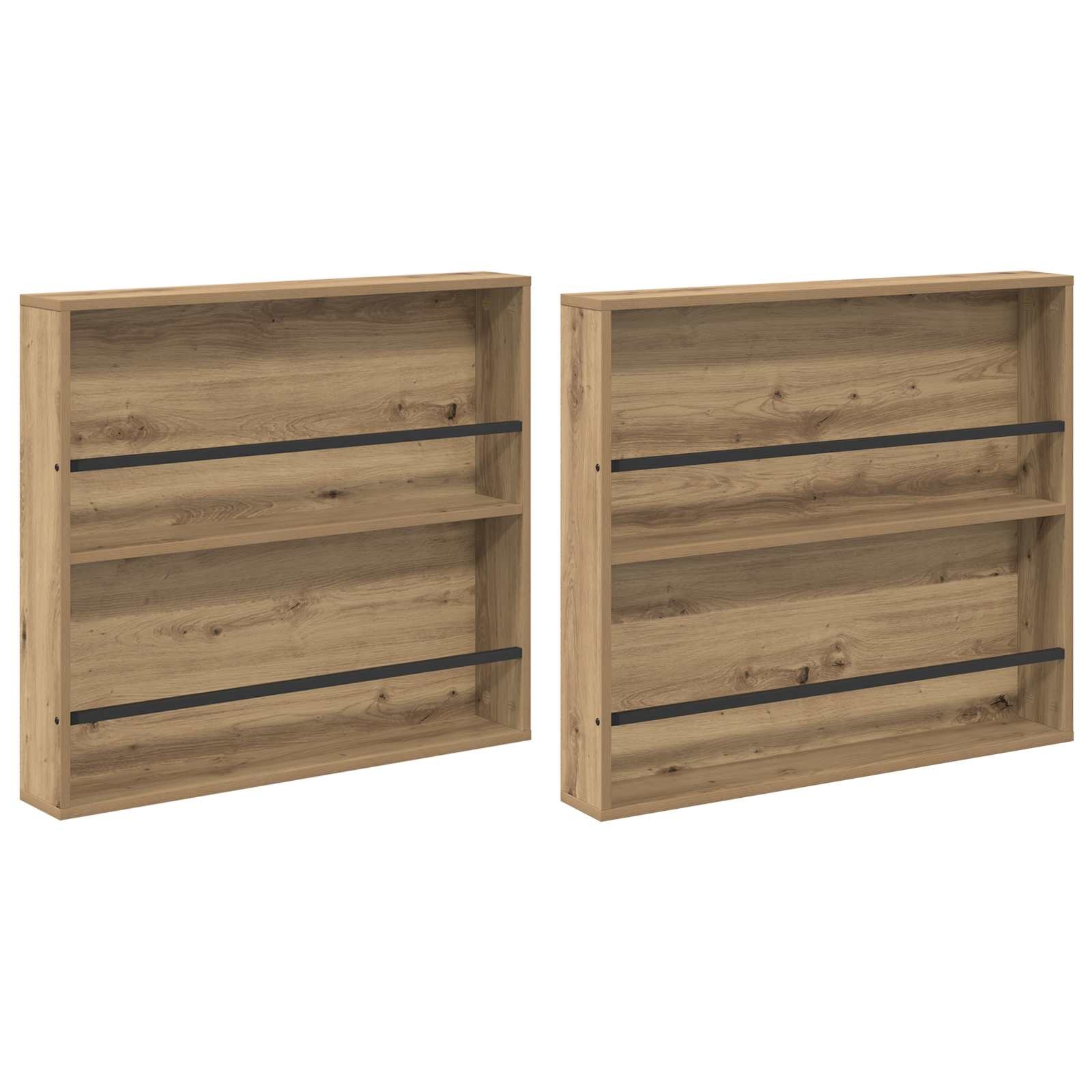 VidaXL Tijdschrift Rek met plank 2 pcs Artisan Eiken 80 x 12 x 70 cm