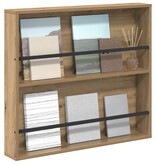VidaXL Tijdschrift Rek Artisan Eiken 80 x 12 x 70 cm Bewerkt hout
