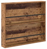 VidaXL Tijdschrift Rek met plank Oudhout 80 x 12 x 70 cm Bewerkt hout