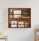 VidaXL Tijdschrift Rek met plank Oudhout 80 x 12 x 70 cm Bewerkt hout