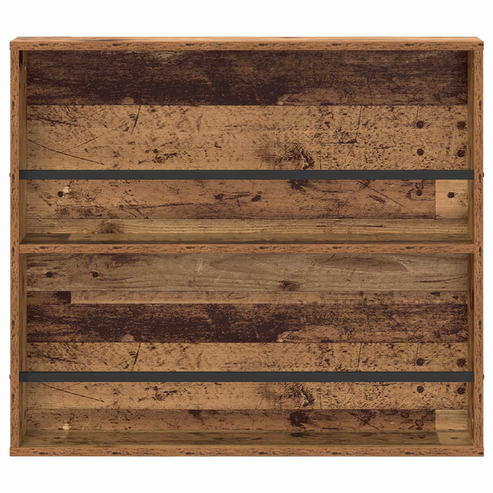 VidaXL Tijdschrift Rek met plank Oudhout 80 x 12 x 70 cm Bewerkt hout