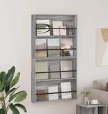 VidaXL Tijdschrift Rek 2 pcs Grijs Sonoma 80 x 12 x 70 cm Bewerkt hout