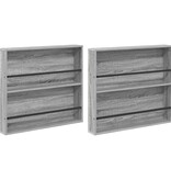 VidaXL Tijdschrift Rek 2 pcs Grijs Sonoma 80 x 12 x 70 cm Bewerkt hout