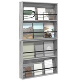 VidaXL Tijdschrift Rek 2 pcs Grijs Sonoma 80 x 12 x 70 cm Bewerkt hout