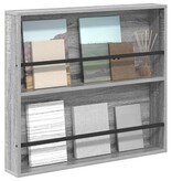 VidaXL Tijdschrift Rek Grijs Sonoma 80 x 12 x 70 cm Bewerkt hout