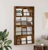 VidaXL Tijdschrift Rek met plank 2 pcs Gerookt eiken 80 x 12 x 70 cm