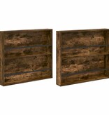 VidaXL Tijdschrift Rek met plank 2 pcs Gerookt eiken 80 x 12 x 70 cm