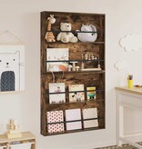 VidaXL Tijdschrift Rek met plank 2 pcs Gerookt eiken 80 x 12 x 70 cm