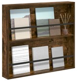 VidaXL Tijdschrift Rek Gerookt eiken 80 x 12 x 70 cm Bewerkt hout