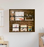 VidaXL Tijdschrift Rek Gerookt eiken 80 x 12 x 70 cm Bewerkt hout