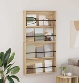 VidaXL Tijdschrift Rek 2 pcs Sonoma Eiken 80 x 12 x 70 cm Bewerkt hout