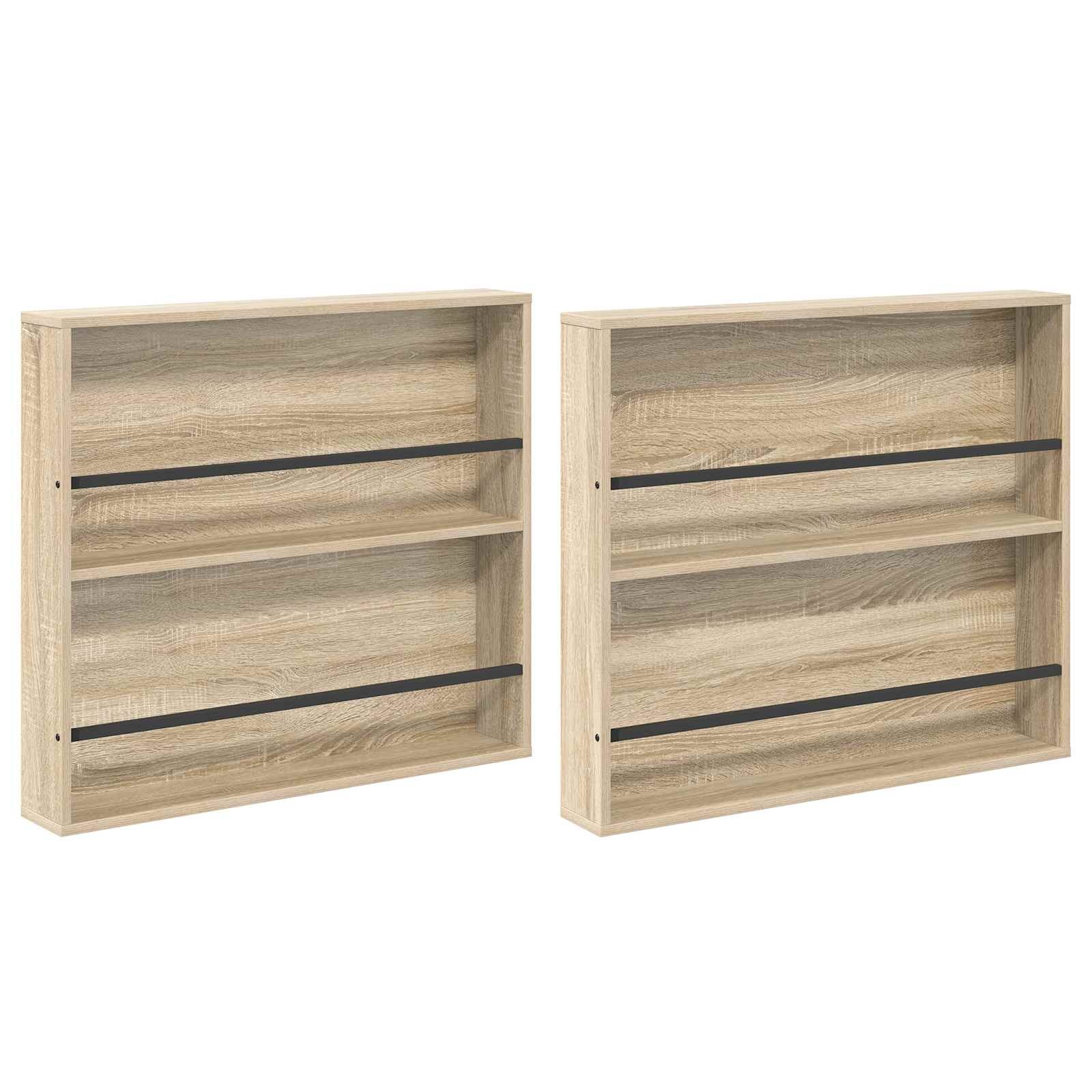 VidaXL Tijdschrift Rek 2 pcs Sonoma Eiken 80 x 12 x 70 cm Bewerkt hout