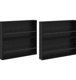 VidaXL Tijdschrift Rek 2 pcs Zwart Eiken 80 x 12 x 70 cm Bewerkt hout