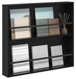 VidaXL Tijdschrift Rek Zwart Eiken 80 x 12 x 70 cm Bewerkt hout