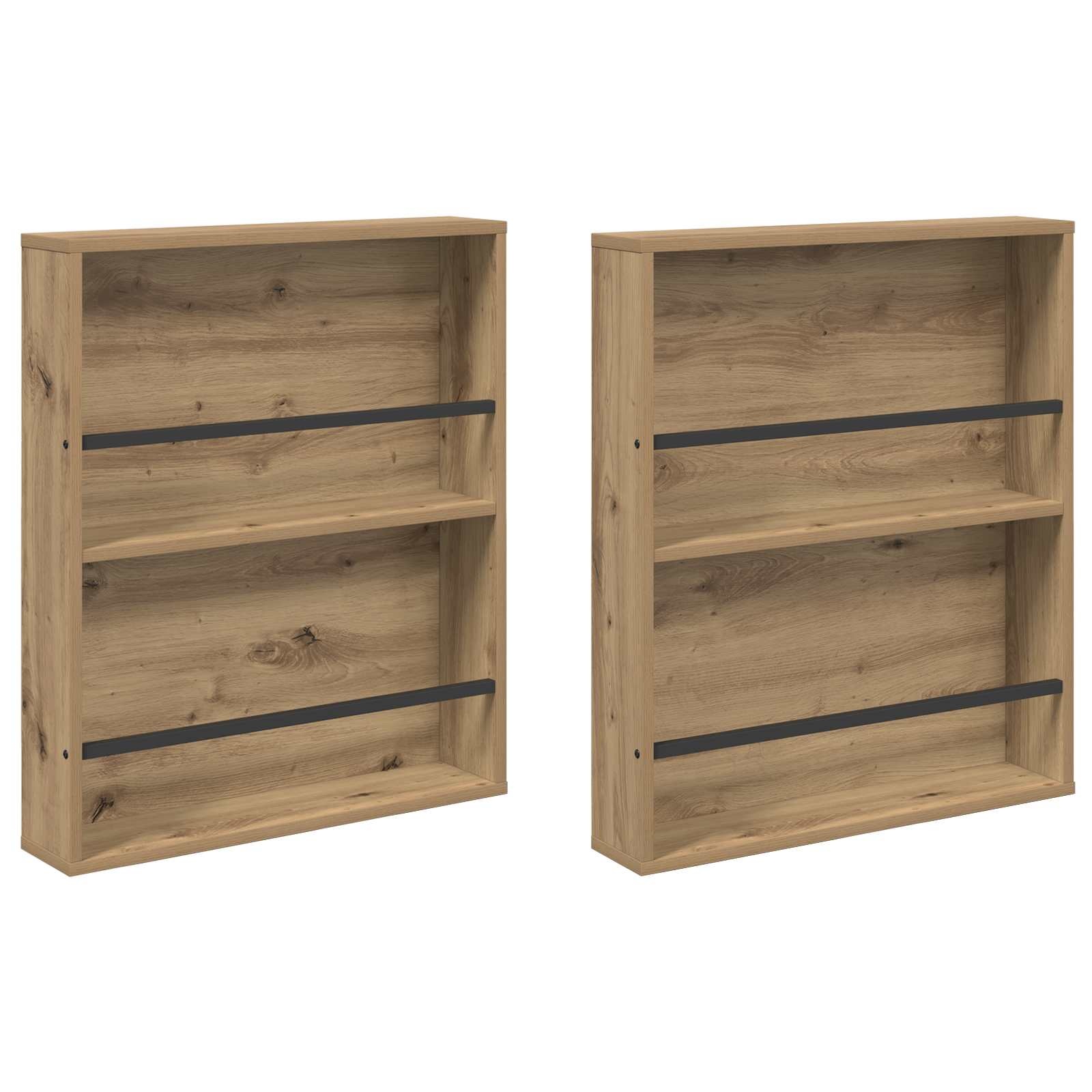 VidaXL Tijdschrift Rek met plank 2 pcs Artisan Eiken 60 x 12 x 70 cm