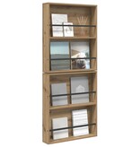 VidaXL Tijdschrift Rek met plank 2 pcs Artisan Eiken 60 x 12 x 70 cm