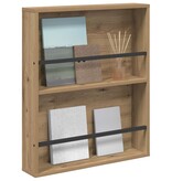 VidaXL Tijdschrift Rek Artisan Eiken 60 x 12 x 70 cm Bewerkt hout