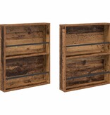 VidaXL Tijdschrift Rek 2 pcs Oudhout 60 x 12 x 70 cm Bewerkt hout