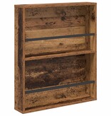 VidaXL Tijdschrift Rek met plank Oudhout 60 x 12 x 70 cm Bewerkt hout