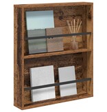 VidaXL Tijdschrift Rek met plank Oudhout 60 x 12 x 70 cm Bewerkt hout