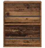 VidaXL Tijdschrift Rek met plank Oudhout 60 x 12 x 70 cm Bewerkt hout