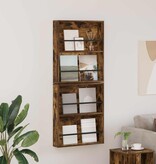 VidaXL Tijdschrift Rek met plank 2 pcs Gerookt eiken 60 x 12 x 70 cm