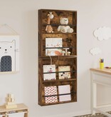 VidaXL Tijdschrift Rek met plank 2 pcs Gerookt eiken 60 x 12 x 70 cm