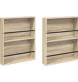 VidaXL Tijdschrift Rek 2 pcs Sonoma Eiken 60 x 12 x 70 cm Bewerkt hout