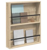 VidaXL Tijdschrift Rek Sonoma Eiken 60 x 12 x 70 cm Bewerkt hout