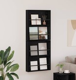 VidaXL Tijdschrift Rek 2 pcs Zwart Eiken 60 x 12 x 70 cm Bewerkt hout