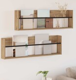 VidaXL Tijdschrift Rek met plank 2 pcs Artisan Eiken 100 x 12 x 30 cm