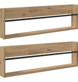 VidaXL Tijdschrift Rek met plank 2 pcs Artisan Eiken 100 x 12 x 30 cm