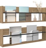 VidaXL Tijdschrift Rek met plank 2 pcs Artisan Eiken 100 x 12 x 30 cm