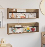 VidaXL Tijdschrift Rek met plank 2 pcs Artisan Eiken 100 x 12 x 30 cm