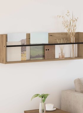 VidaXL Tijdschrift Rek Artisan Eiken 100 x 12 x 30 cm Bewerkt hout