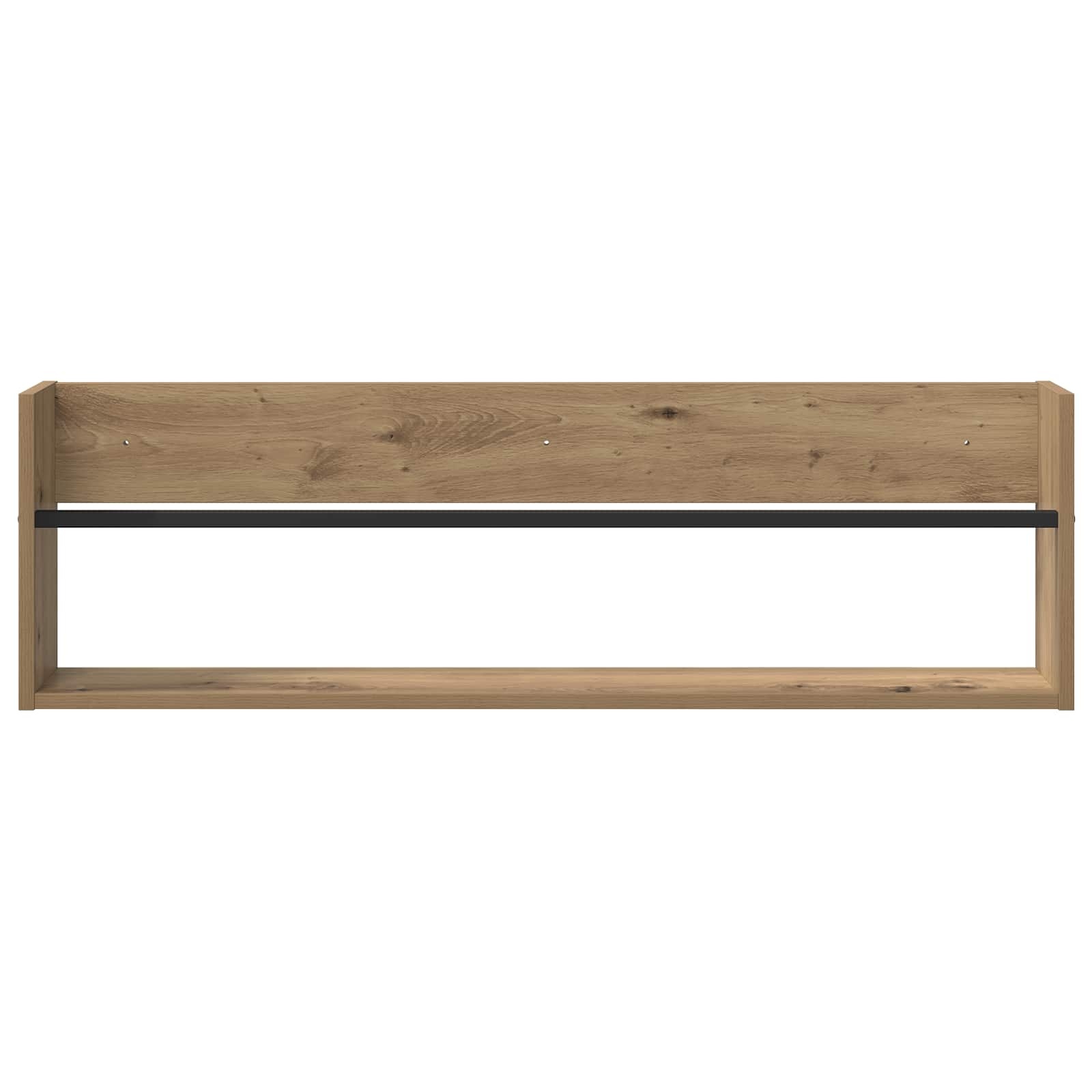VidaXL Tijdschrift Rek Artisan Eiken 100 x 12 x 30 cm Bewerkt hout