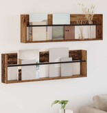 VidaXL Tijdschrift Rek 2 pcs Oudhout 100 x 12 x 30 cm Bewerkt hout