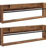 VidaXL Tijdschrift Rek 2 pcs Oudhout 100 x 12 x 30 cm Bewerkt hout