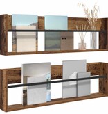 VidaXL Tijdschrift Rek 2 pcs Oudhout 100 x 12 x 30 cm Bewerkt hout