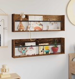 VidaXL Tijdschrift Rek 2 pcs Oudhout 100 x 12 x 30 cm Bewerkt hout
