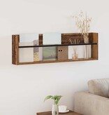 VidaXL Tijdschrift Rek met plank Oudhout 100 x 12 x 30 cm Bewerkt hout