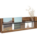 VidaXL Tijdschrift Rek met plank Oudhout 100 x 12 x 30 cm Bewerkt hout