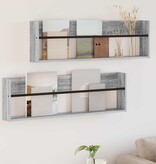 VidaXL Tijdschrift Rek met plank 2 pcs Grijs Sonoma 100 x 12 x 30 cm