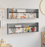 VidaXL Tijdschrift Rek met plank 2 pcs Grijs Sonoma 100 x 12 x 30 cm