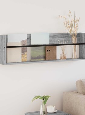 VidaXL Tijdschrift Rek Grijs Sonoma 100 x 12 x 30 cm Bewerkt hout