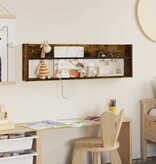 VidaXL Tijdschrift Rek Gerookt eiken 100 x 12 x 30 cm Bewerkt hout