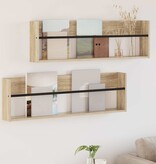 VidaXL Tijdschrift Rek met plank 2 pcs Sonoma Eiken 100 x 12 x 30 cm