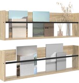 VidaXL Tijdschrift Rek met plank 2 pcs Sonoma Eiken 100 x 12 x 30 cm