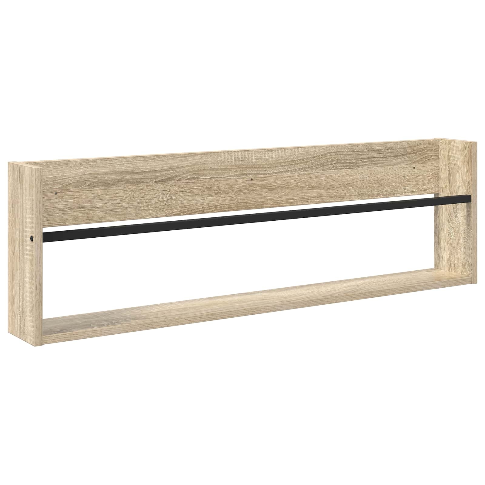 VidaXL Tijdschrift Rek Sonoma Eiken 100 x 12 x 30 cm Bewerkt hout